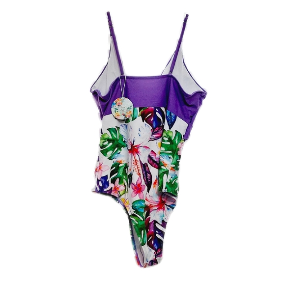 Womens Retro Tummy Control Swimwear High Waist.One Piece Bathing Suit Sz M - Picture 3 of 6